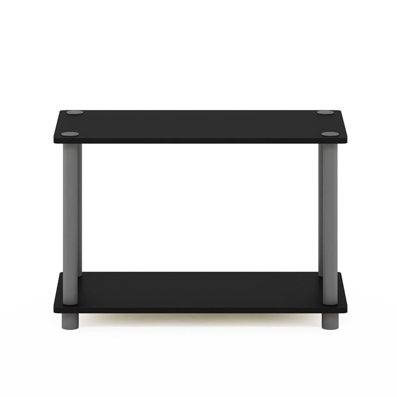 Furinno TURN-N-TUBE 2-Tier No Tools Tube Shelf/End Table in Black/Grey