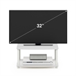 Furinno TURN-N-TUBE No Tools 2-Tier Elevated TV Stands in White/White