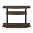 Furinno TURN-N-TUBE No Tools 3-Tier TV Stands in Columbia Walnut/Black