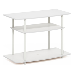 Furinno TURN-N-TUBE No Tools 3-Tier TV Stands in White/White