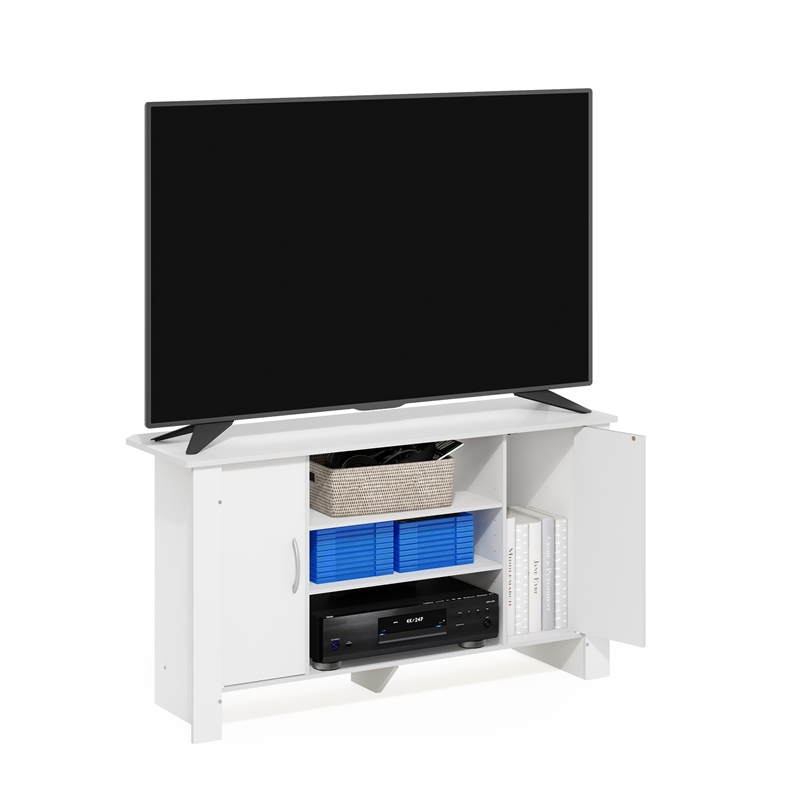 Furinno ECON TV Stand Entertainment Center in White
