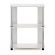 Furinno JAYA Simple Design Bookcase in White Oak in Stainless Steel Tubes