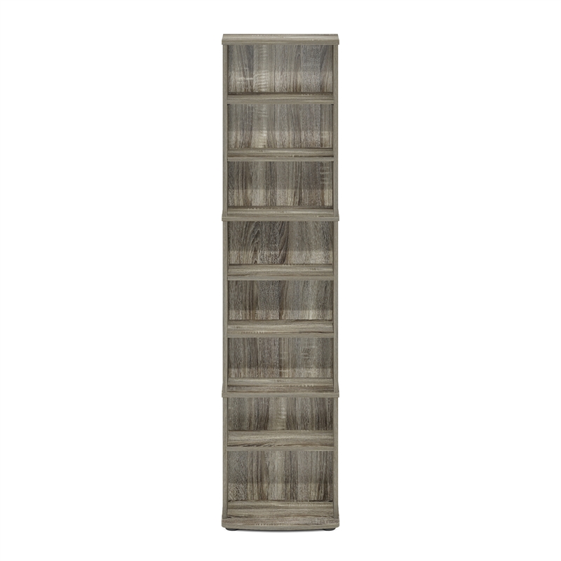 Furinno JAYA Space Saving Multimedia Storage Tower in French Oak