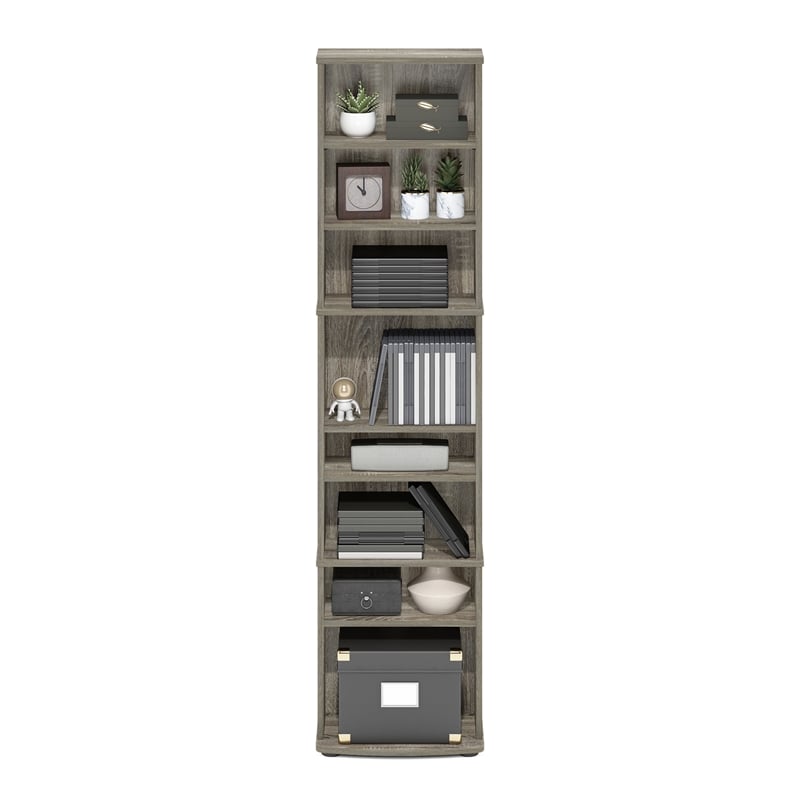 Furinno JAYA Space Saving Multimedia Storage Tower in French Oak