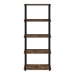 Furinno TURN-N-TUBE 5-Tier Multipurpose Shelf Display Rack in Amber Pine/Black