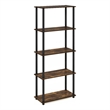 Furinno TURN-N-TUBE 5-Tier Multipurpose Shelf Display Rack in Amber Pine/Black