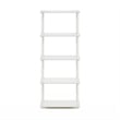 Furinno TURN-N-TUBE 5-Tier Multipurpose Shelf Display Rack in White/White