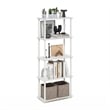 Furinno TURN-N-TUBE 5-Tier Multipurpose Shelf Display Rack in White/White