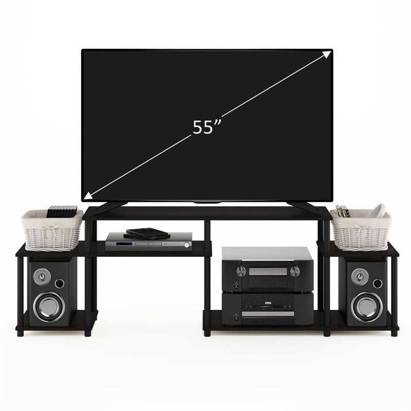 Furinno TURN-N-TUBE Handel TV Stand for TV up to 55 Inch in Espresso/Black