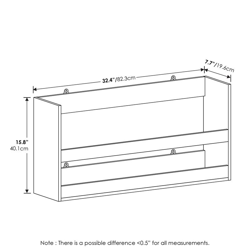 Furinno HERMITE Multipurpose Wall Mounting Storage Shelf in French Oak