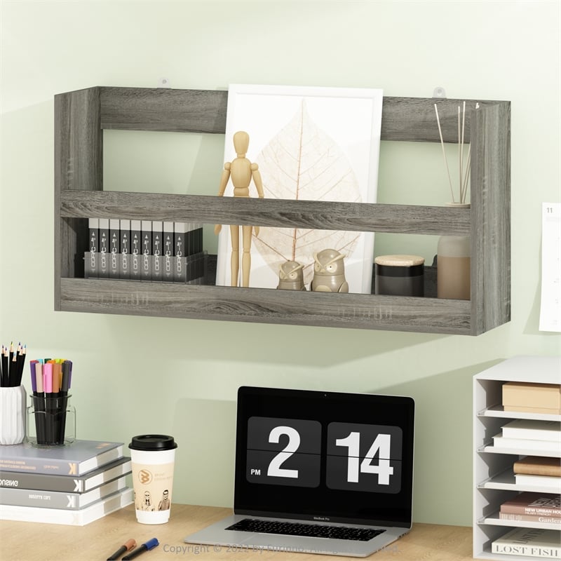 Furinno HERMITE Multipurpose Wall Mounting Storage Shelf in French Oak