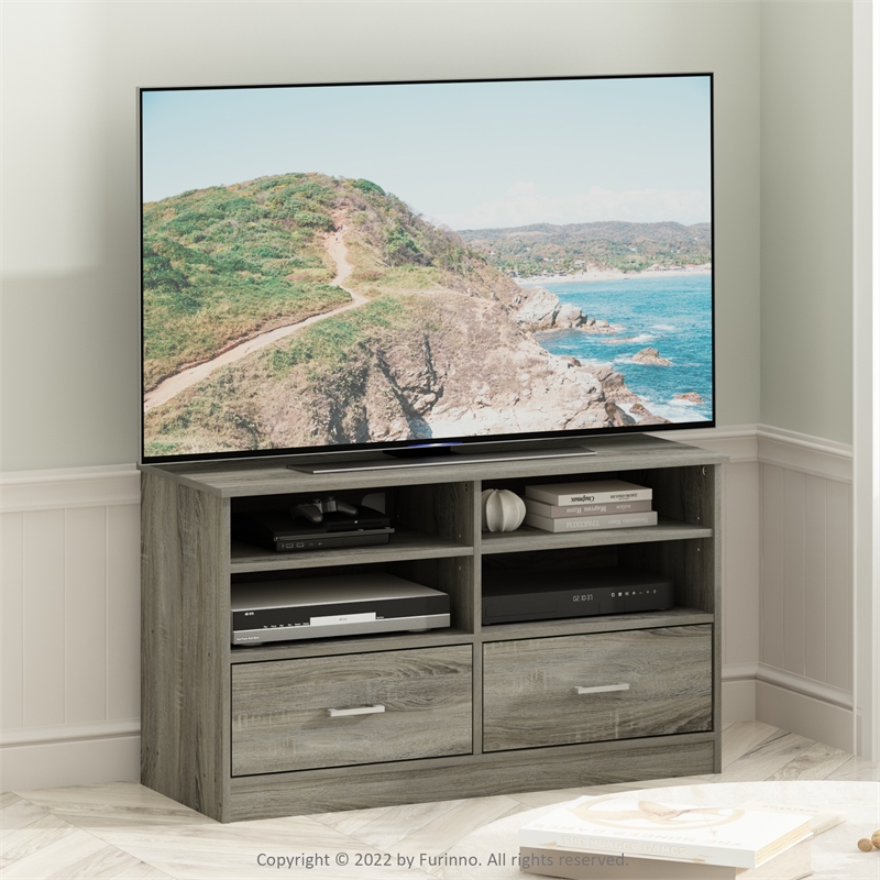 Furinno Jensen TV Stand with Drawer in French Oak