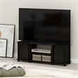 Furinno SIMPLISTIC TV Stand with Shelves and Storage in Espresso/Black