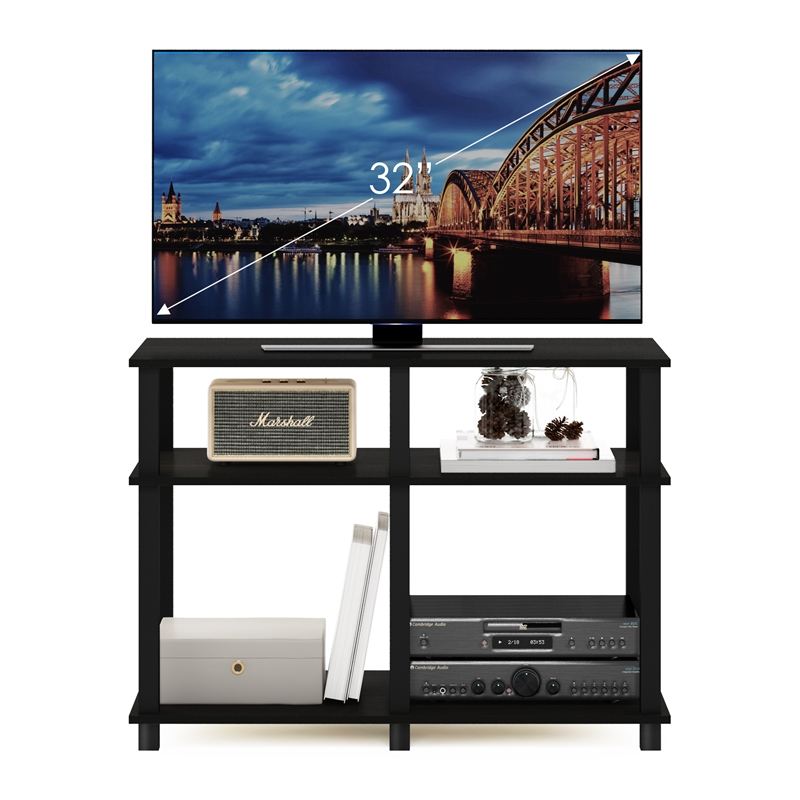 Furinno ROMAIN Turn-N-Tube TV Stand for TV up to 40 Inch in Espresso/Black