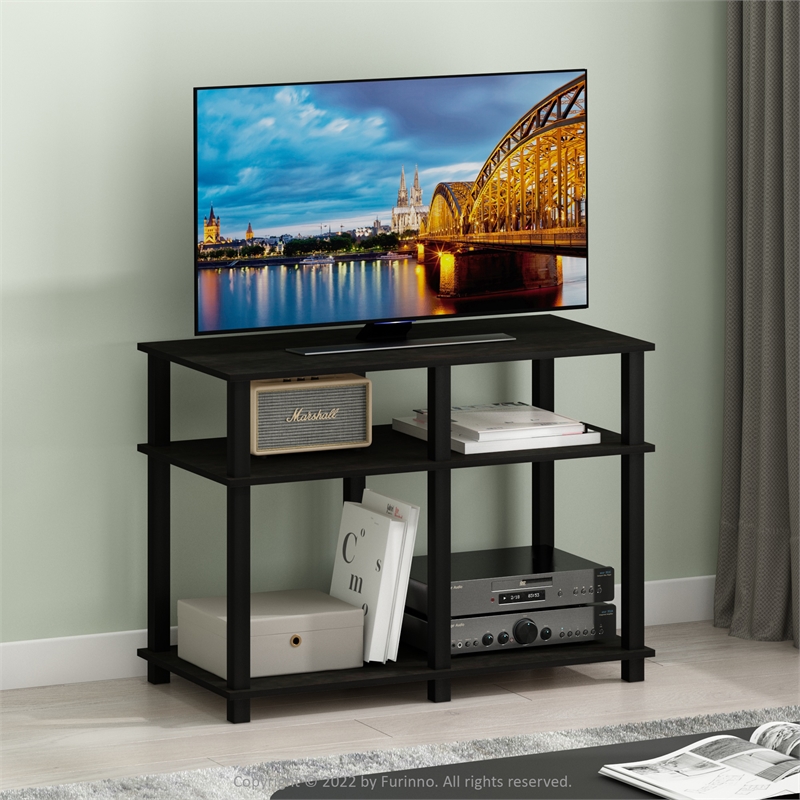 Furinno ROMAIN Turn-N-Tube TV Stand for TV up to 40 Inch in Espresso/Black