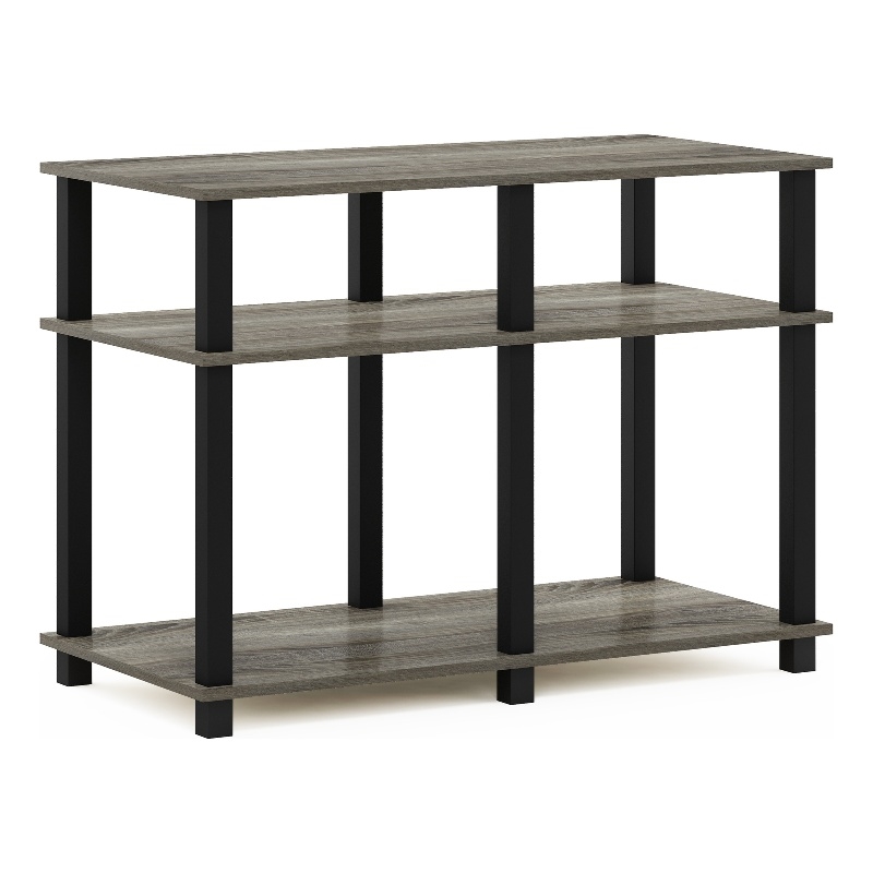 Furinno ROMAIN Turn-N-Tube TV Stand for TV up to 40 Inch in French Oak/Black