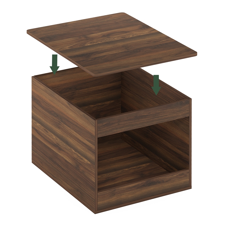 Furinno PELI Top Opening Litter Box Enclosure in Columbia Walnut
