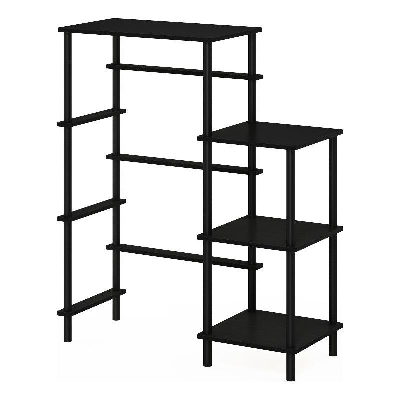 Furinno TURN-N-TUBE Toolless Kitchen Storage Shelf Tall in Americano/Black