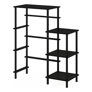 Furinno TURN-N-TUBE Toolless Kitchen Storage Shelf Tall in Americano/Black