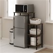 Furinno TURN-N-TUBE Toolless Kitchen Storage Shelf Tall in Columbia Walnut/Black