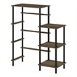Furinno TURN-N-TUBE Toolless Kitchen Storage Shelf Tall in Columbia Walnut/Black