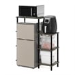 Furinno TURN-N-TUBE Toolless Kitchen Storage Shelf Tall in French Oak Grey/Black