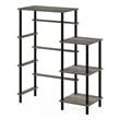 Furinno TURN-N-TUBE Toolless Kitchen Storage Shelf Tall in French Oak Grey/Black