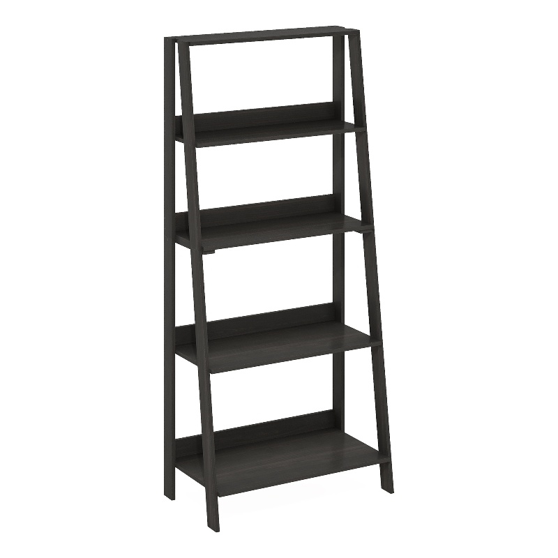 Furinno 5-Tier Ladder Bookcase Display Shelf in Espresso