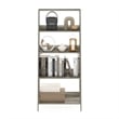 Furinno 5-Tier Ladder Bookcase Display Shelf in French Oak