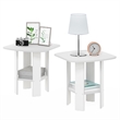 Furinno Simple Design End Table in White in Set of 2