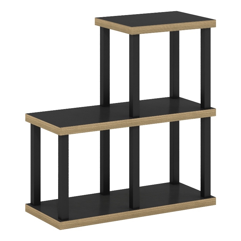 Furinno TURN-N-TUBE No Tools 3-Cube Decorative Display Shelf in Americano/Black