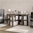 Furinno TURN-N-TUBE No Tools 4-Cube Decorative Display Shelf in Americano/Black