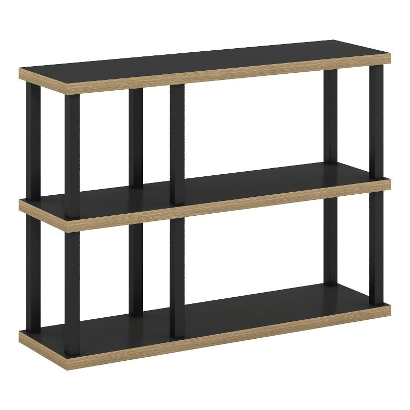 Furinno TURN-N-TUBE No Tools 3-Tier Decorative Display Shelf in Americano/Black