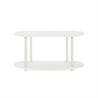 Furinno TURN-N-TUBE No Tools Modern Oval Side Table in White/Virgin White
