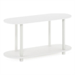 Furinno TURN-N-TUBE No Tools Modern Oval Side Table in White/Virgin White