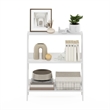 Furinno Ladder Bookcase Display Shelf in 3-Tier in White