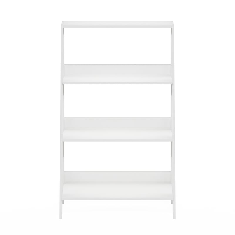 Furinno Ladder Bookcase Display Shelf in 4-Tier in White
