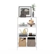 Furinno Ladder Bookcase Display Shelf in 4-Tier in White