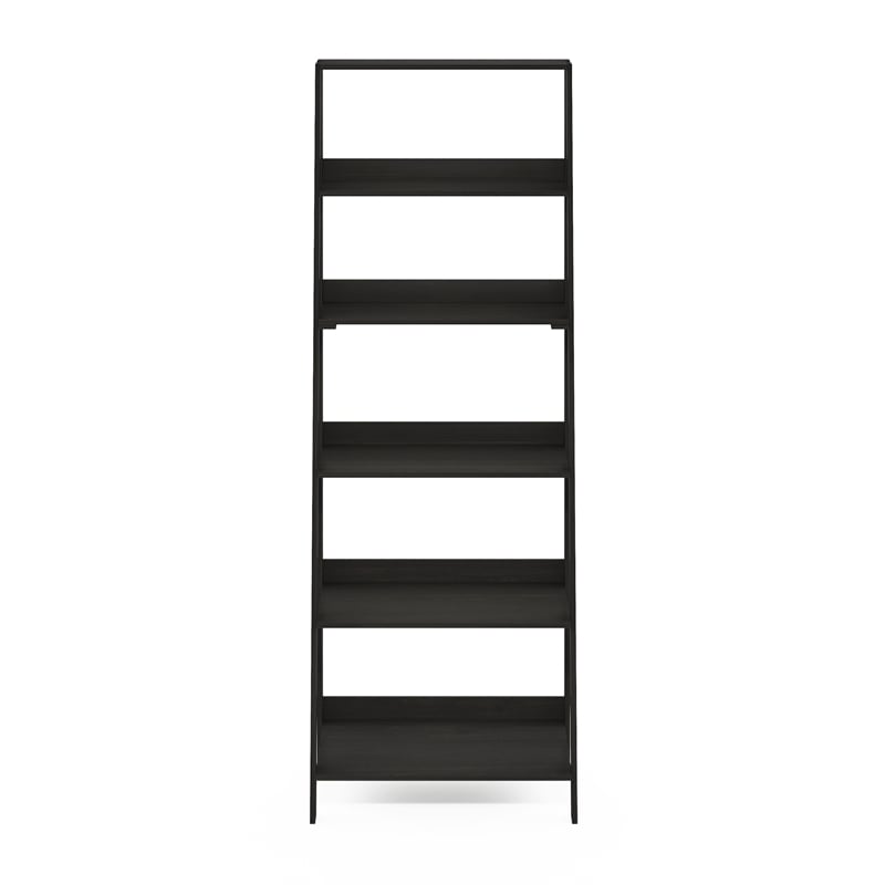 Furinno Ladder Bookcase Display Shelf in 6-Tier in Espresso