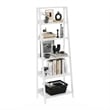 Furinno Ladder Bookcase Display Shelf in 6-Tier in White
