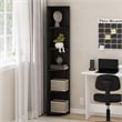 Furinno ECON 5-Tier Corner Shelf Bookcase in Bookshelf in Espresso