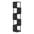 Furinno ECON 5-Tier Zigzag Corner Shelf Bookcase in Bookshelf in Espresso/Black