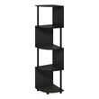 Furinno ECON 4-Tier Zigzag Corner Shelf Bookcase in Bookshelf in Espresso/Black