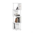 Furinno ECON 4-Tier Zigzag Corner Shelf Bookcase in Bookshelf in White/White