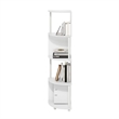 Furinno ECON 4-Tier Zigzag Corner Shelf Bookcase in Bookshelf in White/White