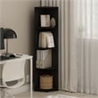Furinno ECON 4-Tier Corner Shelf Bookcase in Bookshelf in Espresso