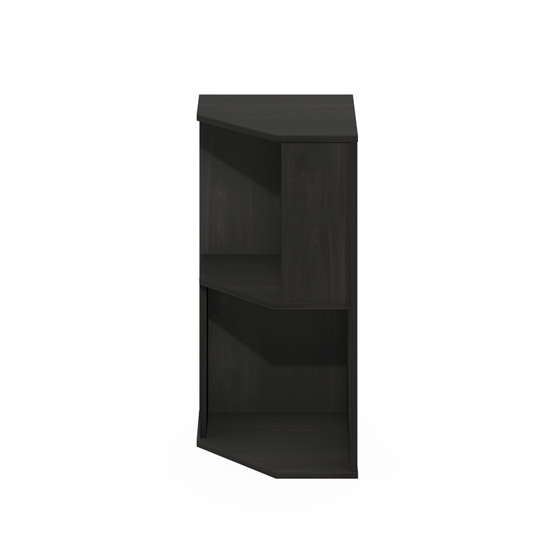 Furinno ECON 2-Tier Freestanding Corner Shelf Bookcase in Bookshelf in Espresso