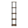 Furinno TURN-N-TUBE 5-Tier Corner Square Rack Display Shelf in Amber Pine/Black