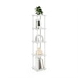 Furinno TURN-N-TUBE 5-Tier Corner Square Rack Display Shelf in White/White