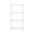 Furinno TURN-N-TUBE 4-Tier Multipurpose Shelf Display Rack in White/White
